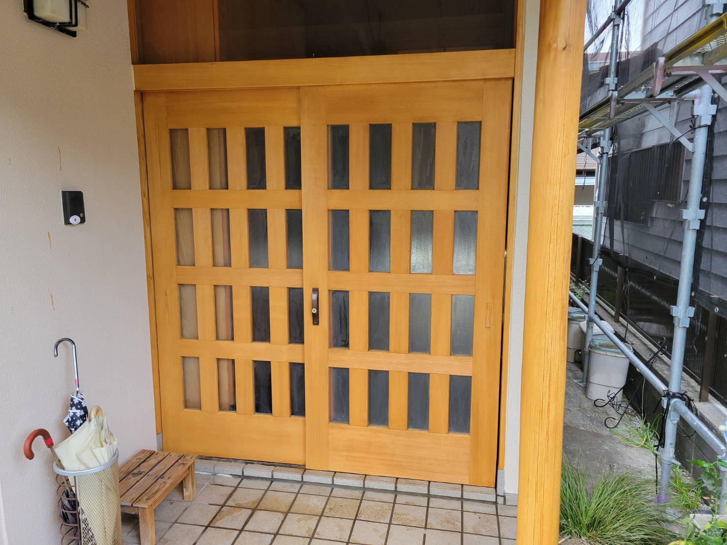 施工後の木製建具